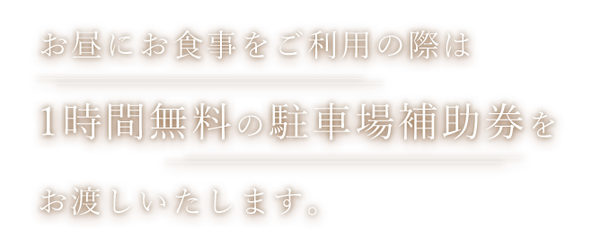 1時間無料の駐車場補助券