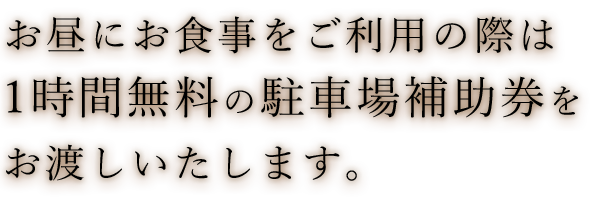 1時間無料の駐車場補助券